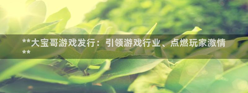 新航娱乐扣款后还能重新扣吗怎么操作：**大宝哥游戏发行：引领游戏行业、点燃玩家激情
**